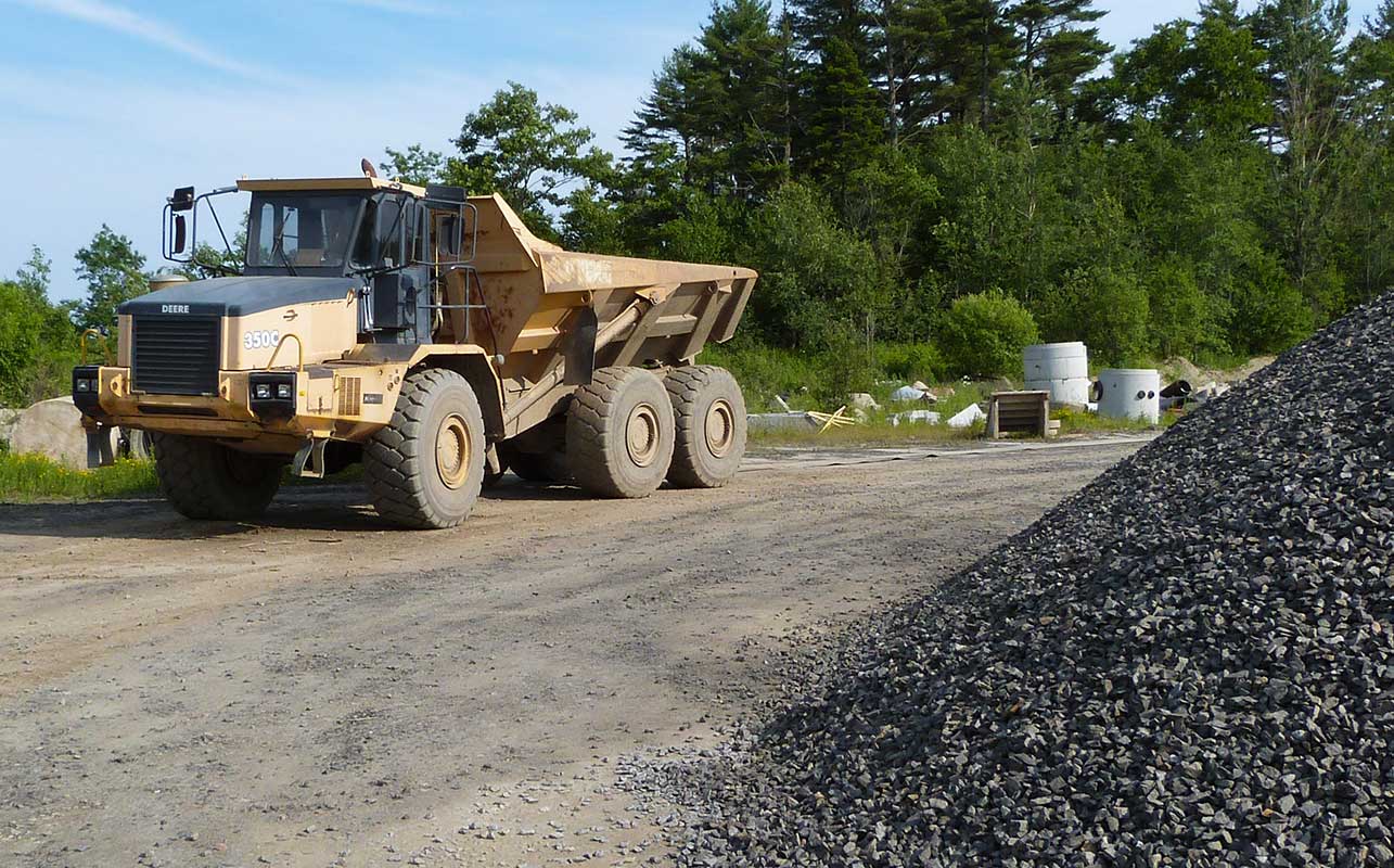 Pease Pit Thomaston Maine. Gravel, Sand, Rip-Rap, Loam, Rock, General fill materials delivered in Rockland Maine