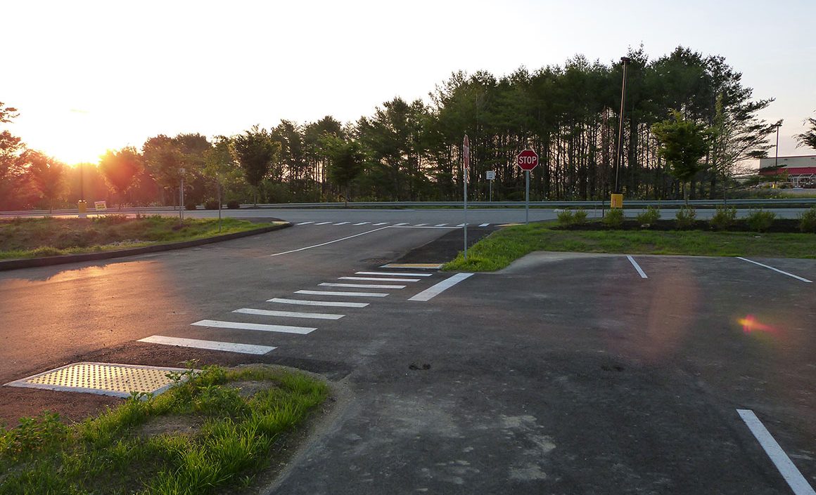 Shopping center parking lot construction